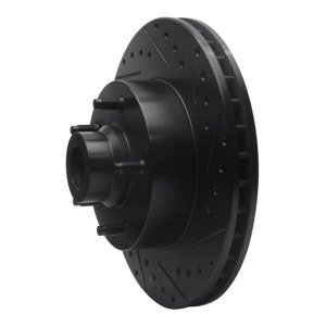 Dodge Ram 1500 Van Brake Rotor (1) - Front Right - R1 Concepts - Drilled & Slotted - Black - 2003